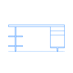 Furniture Desks Stairway Modular Desk Drawers Shelves Tracing Svg Vector, Free Vectors File